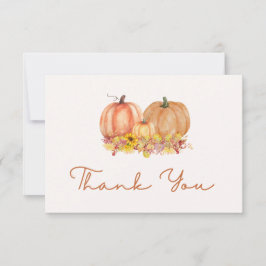 Cartão De Agradecimento Autumn Pumpkin Baby Shower Thank You Card – Boho