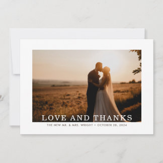 Cartão De Agradecimento Autumn Sprig Love and Obrigado Wedding