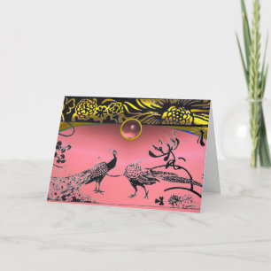 Cartão De Agradecimento AVES Douradas DE AMOR DE PINCO