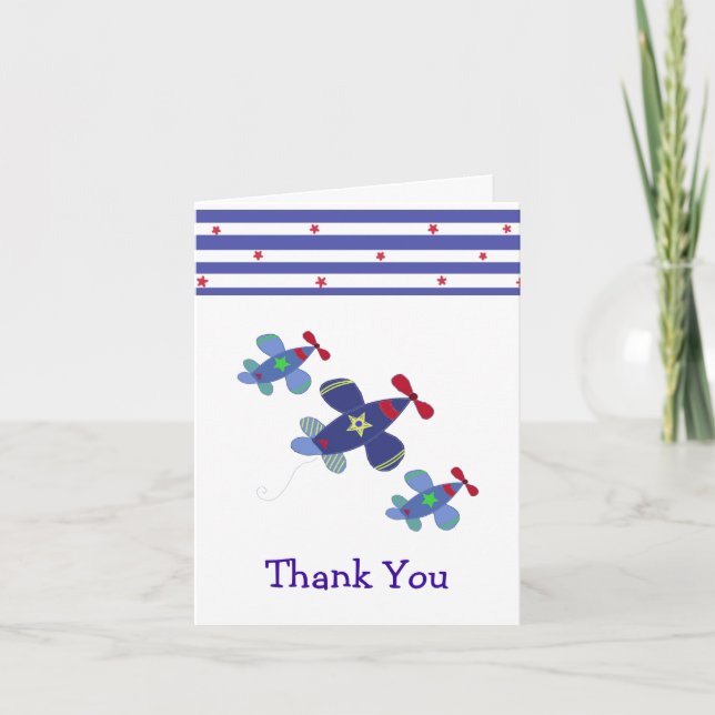 Cartão De Agradecimento Avião Subindo Obrigado (Frente)