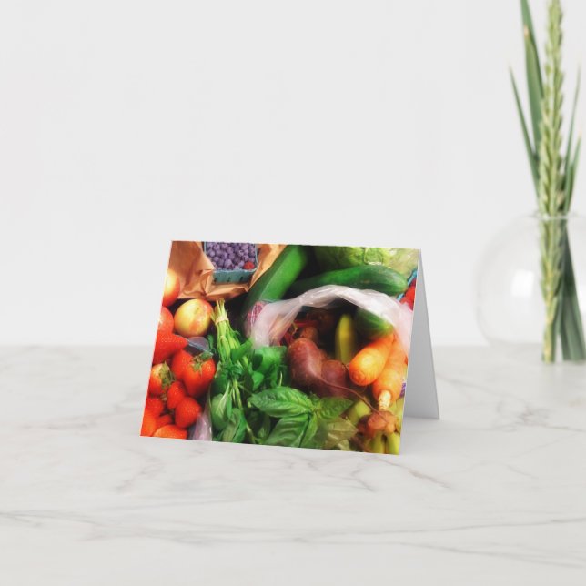 Cartão De Agradecimento Avisadores de fruta n Veg qualquer dia (Frente)