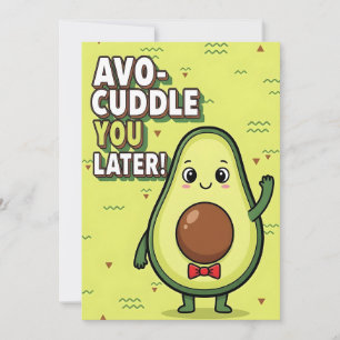 Cartão De Agradecimento Avo-Te Abraço Mais Tarde presente pun com abacate