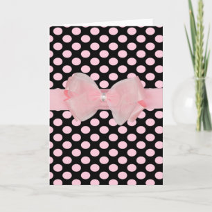 Cartão De Agradecimento Awesome polka dot bows & rhinestone blank greeting