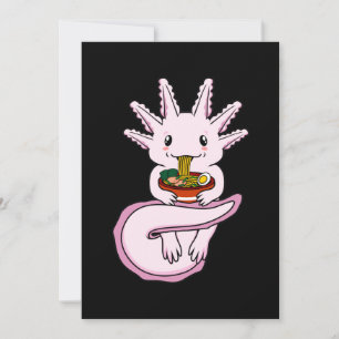 Cartão De Agradecimento Axolotl Eating Ramen Kawaii Amante de os animais P