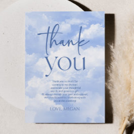 Cartão De Agradecimento Azul A Noiva Está No Chá de panela Da Nuvem Nove