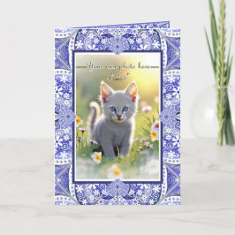 Cartão De Agradecimento Azul cerâmico de Grécia