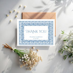 Cartão De Agradecimento Azul empoeirado vintage floral border boho<br><div class="desc">Cartões de agradecimento de casamento azul empoeirado vintage floral border boho,  cartões de agradecimento de casamento com padrão vintage azul empoeirado,  cartões de agradecimento de casamento com flores azuis e brancas arte popular,  cartões de agradecimento de casamento rústicos,  cartões de agradecimento de casamento cottage core</div>