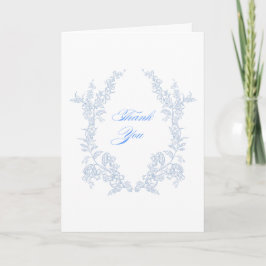 Cartão De Agradecimento Azul Floral