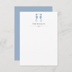 Cartão De Agradecimento Azul-marinho personalizado com aquarela