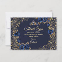 Azul Marinho Quinceañera Tiaras Douradas Rosas Flo