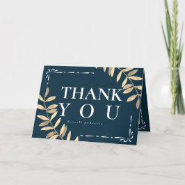 Cartão De Agradecimento Azul minimalista