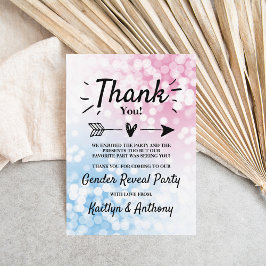 Cartão De Agradecimento Azul Ou Rosa Moderno? Partido de Revisão de Gênero