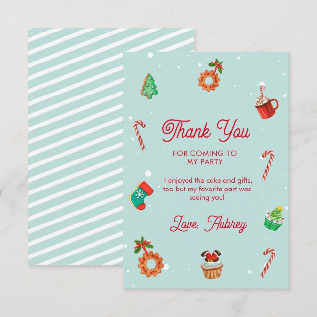 Cartão De Agradecimento Azul Pão de Gengiva Casa Natal Aniversário (Frente/Verso)