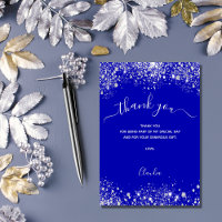 Azul real prata brilho faíscas script