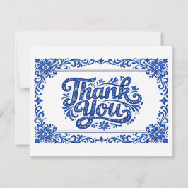 Cartão De Agradecimento 💙Azulejo Heart Thank‑You Tile