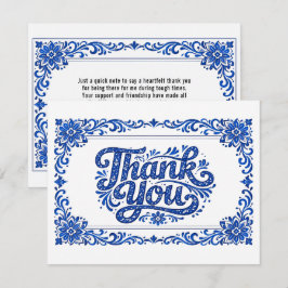 Cartão De Agradecimento 💙Azulejo Heart Thank‑You Tile