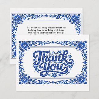 Cartão De Agradecimento 💙Azulejo Heart Thank‑You Tile