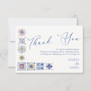 Cartão De Agradecimento Azulejos Simples Elegantes Costa Amalfi Itália Cas