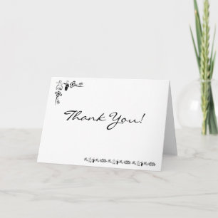 Cartão De Agradecimento B&W Wedding Thank You Card