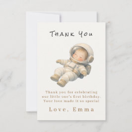 Cartão De Agradecimento Baby Astronaut First Birthday Thank You Card