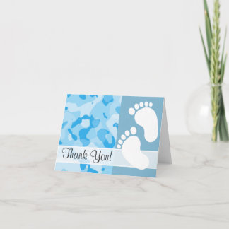 Cartão De Agradecimento Baby Blue Camo; Camouflage