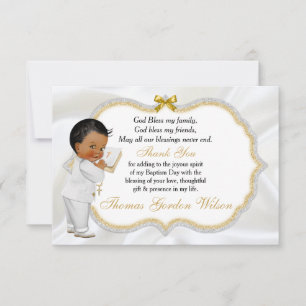 Cartão De Agradecimento Baby Boy Baptism Comunhão Obrigado