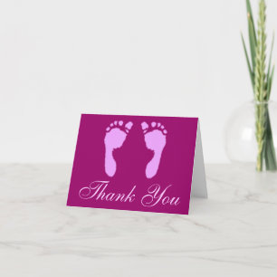 Cartão De Agradecimento Baby Footprints (Girl)