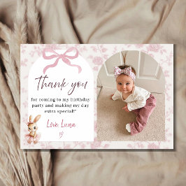 Cartão De Agradecimento Baby Girl Birthday Photo Thank You Card