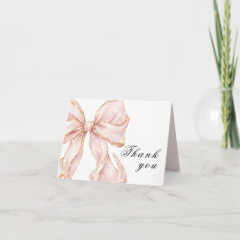 Cartão De Agradecimento Baby Girl Pink Bow Baby Shower 
