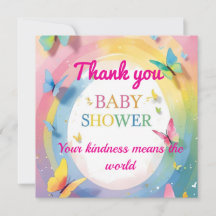 Baby Girl Thank You Card
