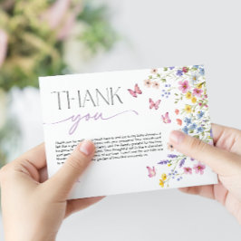 Cartão De Agradecimento Baby in Bloom Butterfly Baby Shower