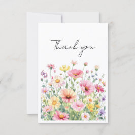 Cartão De Agradecimento Baby in Bloom Wildflower Thank you Cards