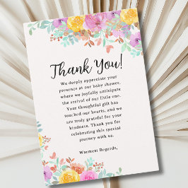 Cartão De Agradecimento Baby in Bloom Wildflowers Floral Baby Shower