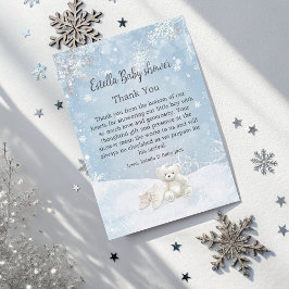 Cartão De Agradecimento Baby, It's Cold Outside Teddy Bear Winter Thanks