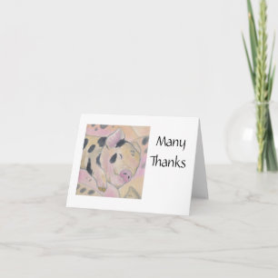 Cartão De Agradecimento Baby Piglet Obrigado Notecard