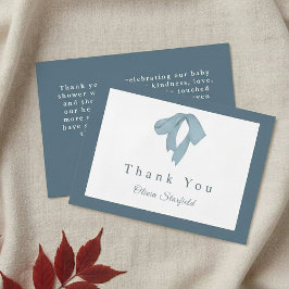 Cartão De Agradecimento Baby Shower for Boy – Blue Bow , Customizable