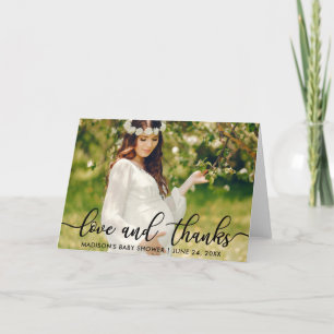 Cartão De Agradecimento Baby Shower Love and Thanks Photo Fold Card