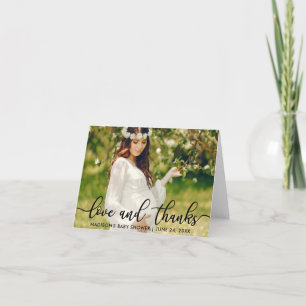 Cartão De Agradecimento Baby Shower Love and Thanks Photo Note Card
