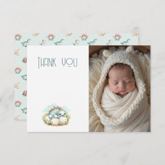 Cartão De Agradecimento Baby Shower Photo Thank You Note Dinosaur Dino