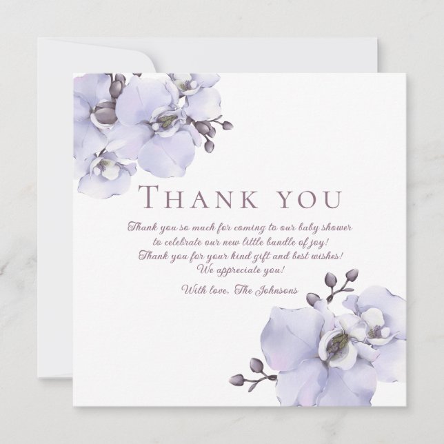 Cartão De Agradecimento Baby Shower Thank You Card - Floral Appreciation (Frente)