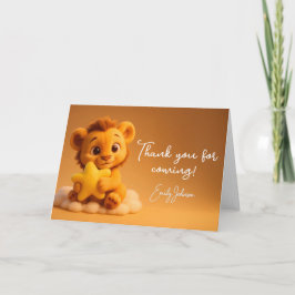 Cartão De Agradecimento Baby Shower Thank You Card – Little Lion & Star