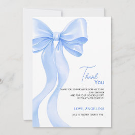 Cartão De Agradecimento Baby Shower Thank You Cards with adorable bow.