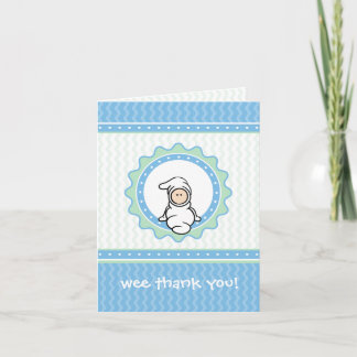 Cartão De Agradecimento Baby Thank You Card - blue/green hearts,ruffles