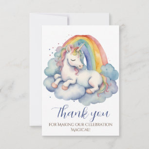 Cartão De Agradecimento Baby Unicorn Boy Chá de fraldas Obrigado