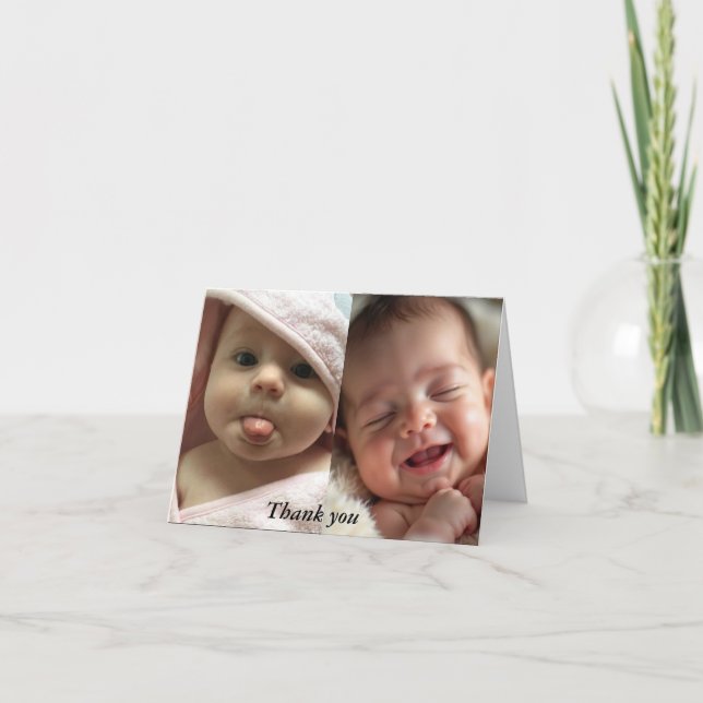 Cartão De Agradecimento #BabyObrigado #GratefulMoments #ObrigadoCartões #T (Frente)