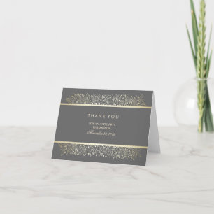 Cartão De Agradecimento Baby's Breath Gold Vintage Wedding Thank You
