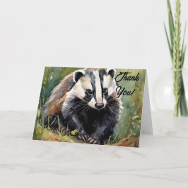 Cartão De Agradecimento Badger em bosque