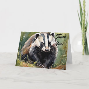 Cartão De Agradecimento Badger em bosque