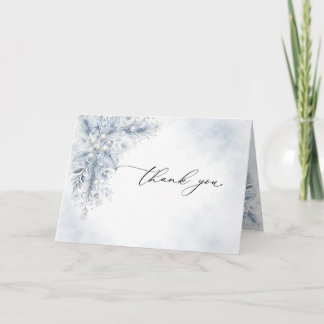 Cartão De Agradecimento Bagas Brancas Congeladas Casamento de Inverno Dobr