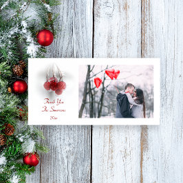 Cartão De Agradecimento Bagas Vermelhas Geladas Obrigado